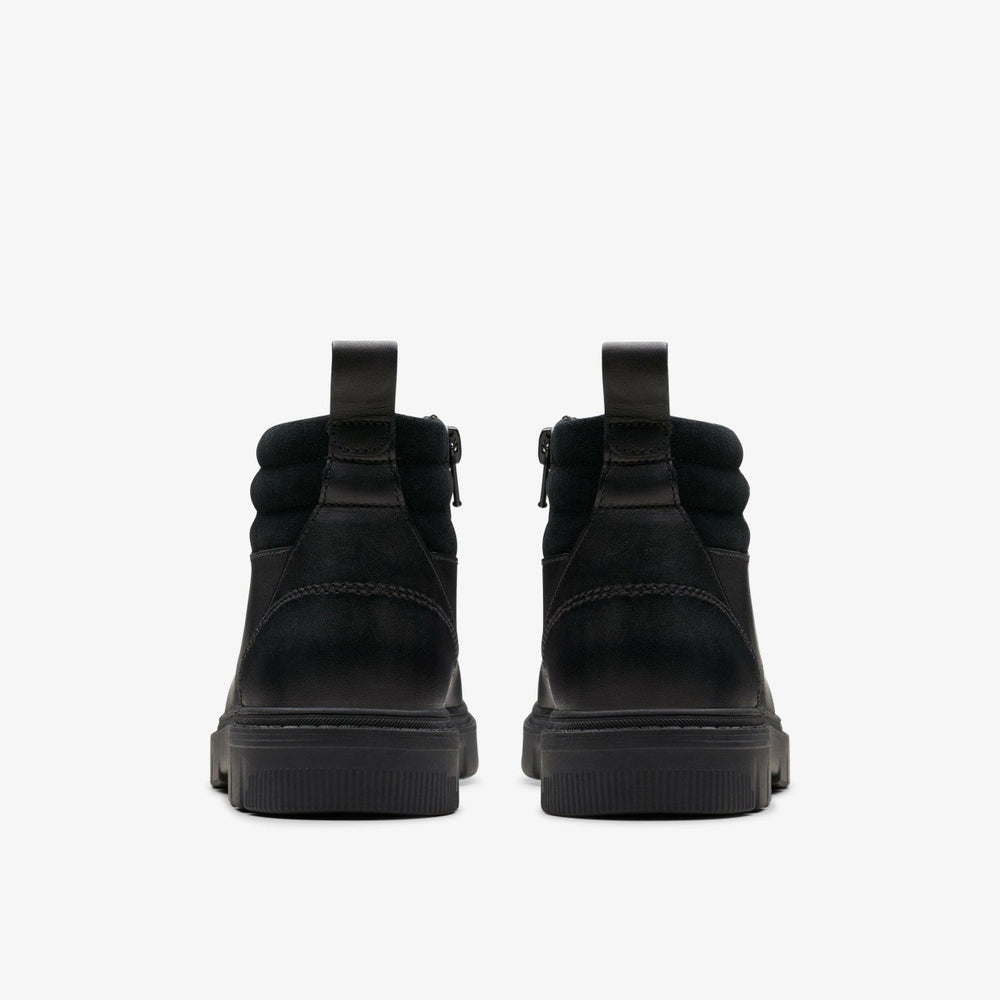 Lorcam Trail Older Black Leather | Clarks Discount