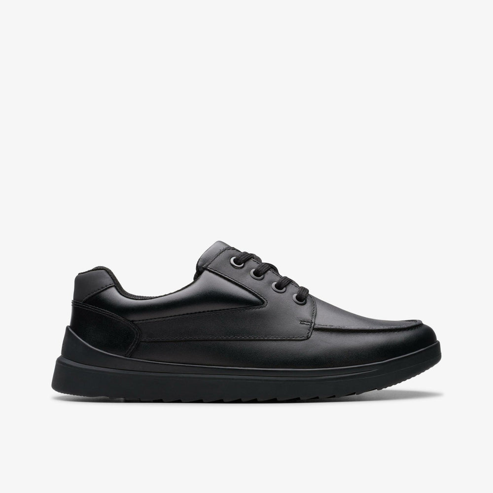 Keelan Flare Youth Black Leather | Clarks Discount