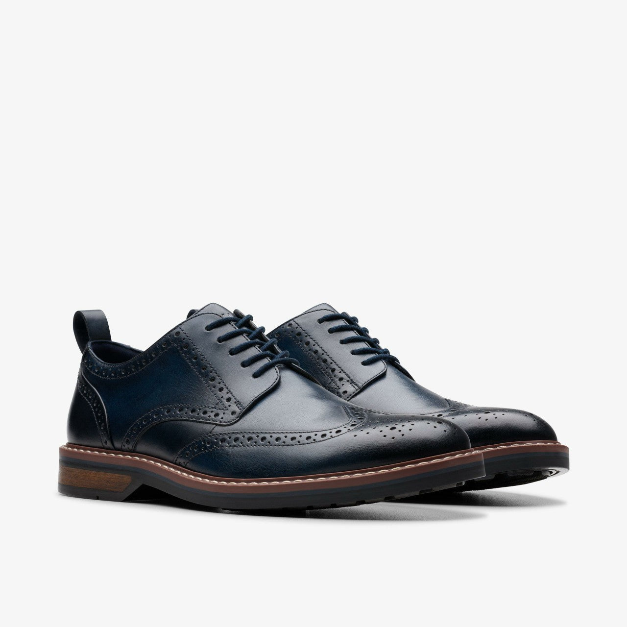 Aldwin Limit Brogue Navy Leather | Clarks Onsale