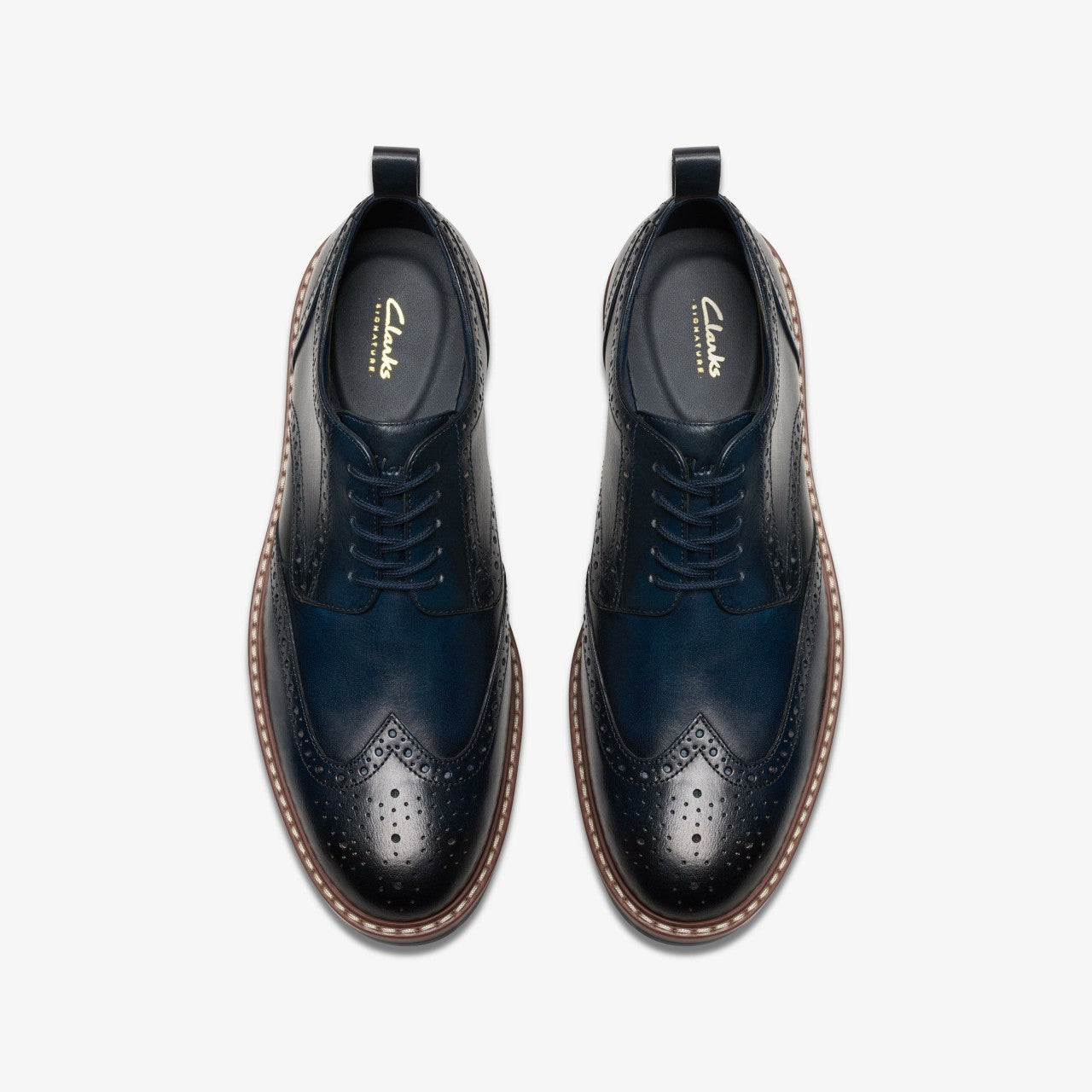 Aldwin Limit Brogue Navy Leather | Clarks Onsale