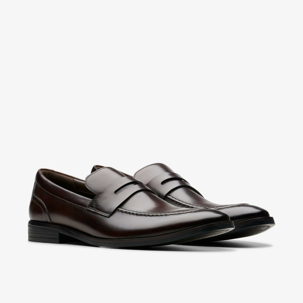 Brandon Step Loafer Dark Brown Leather | Clarks US