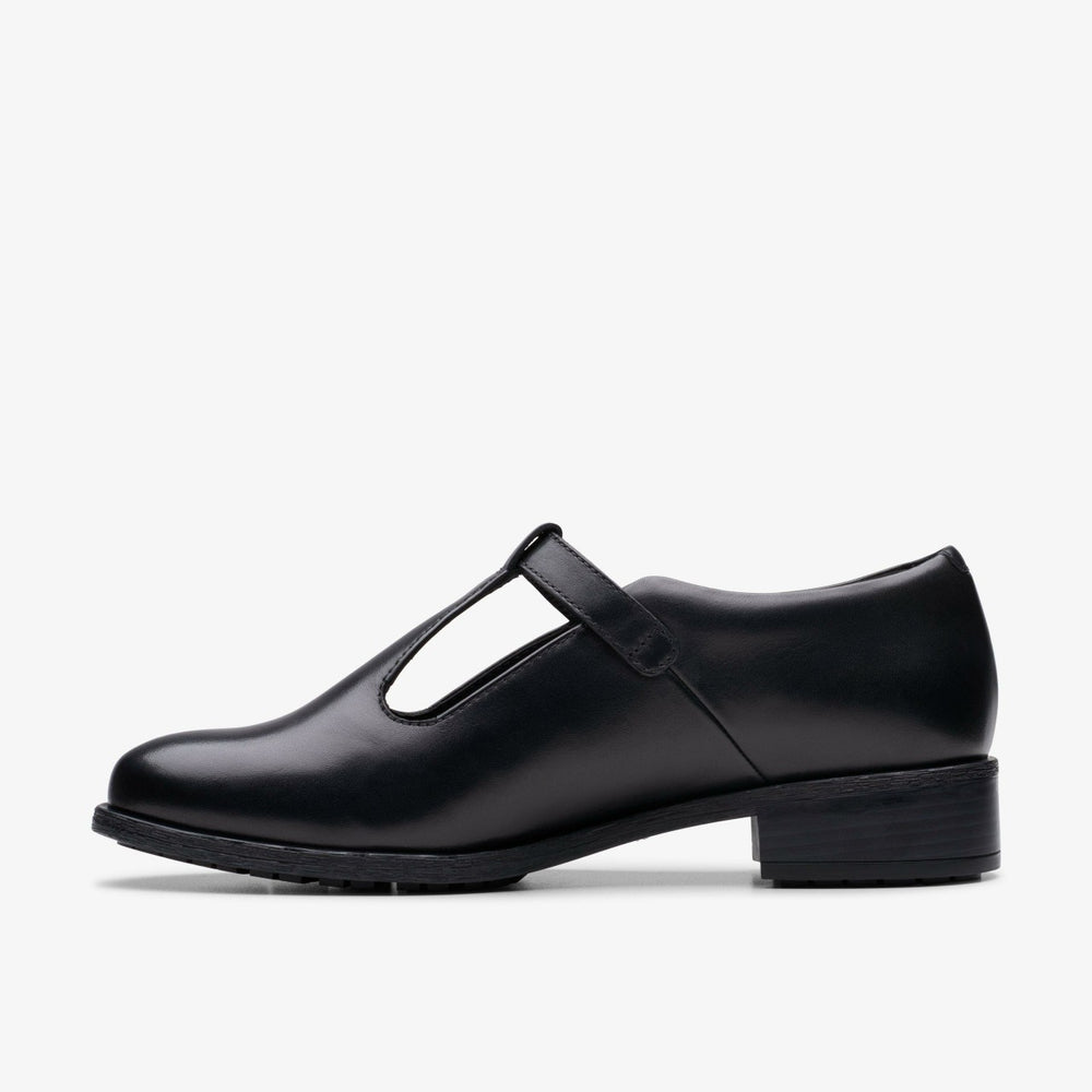 Havisham Bar Black Leather | Clarks