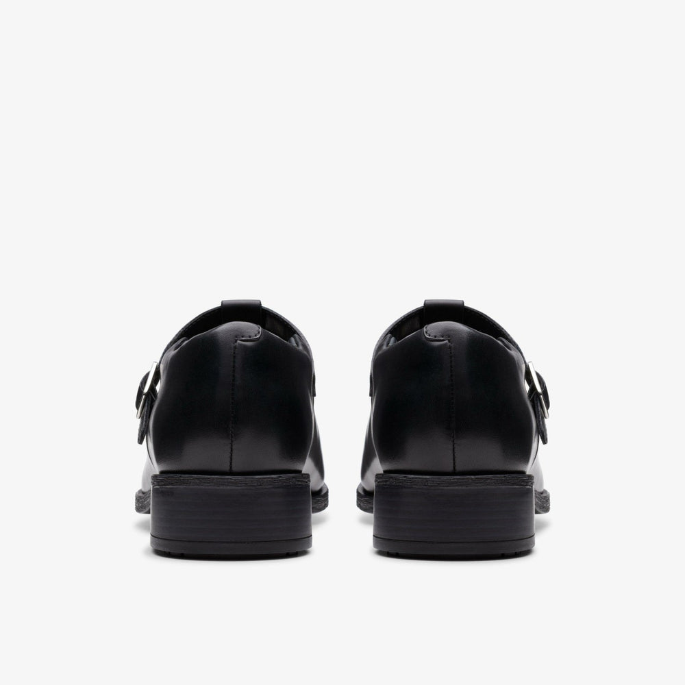 Havisham Bar Black Leather | Clarks