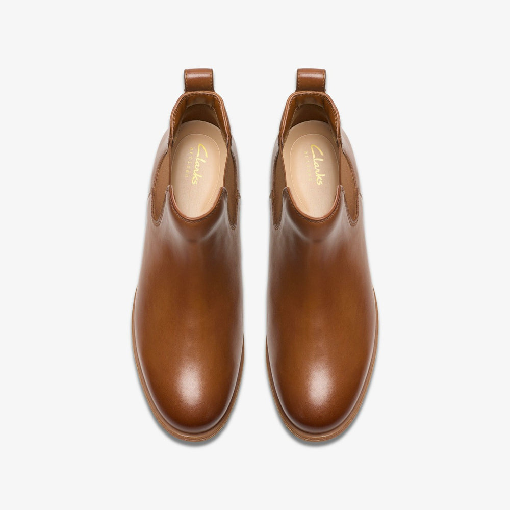 Havisham Top Ankle Boot Tan Leather | Clarks