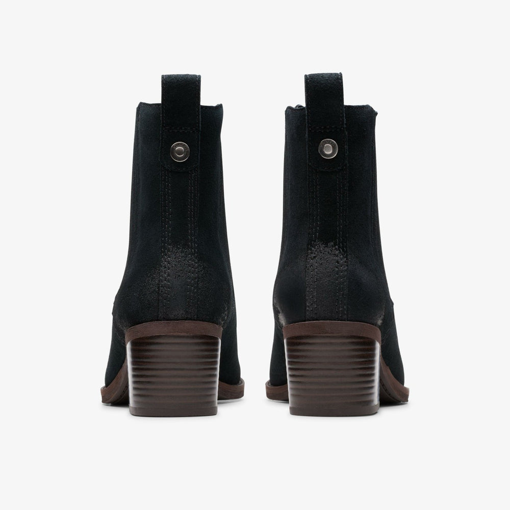 Morzine Top Ankle Boot Black Suede | Clarks US