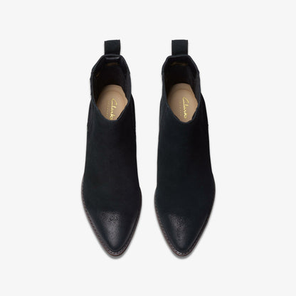 Morzine Top Ankle Boot Black Suede | Clarks US