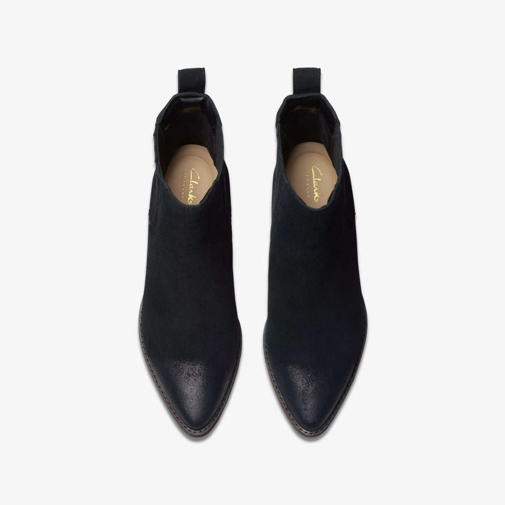 Morzine Top Ankle Boot Black Suede | Clarks US