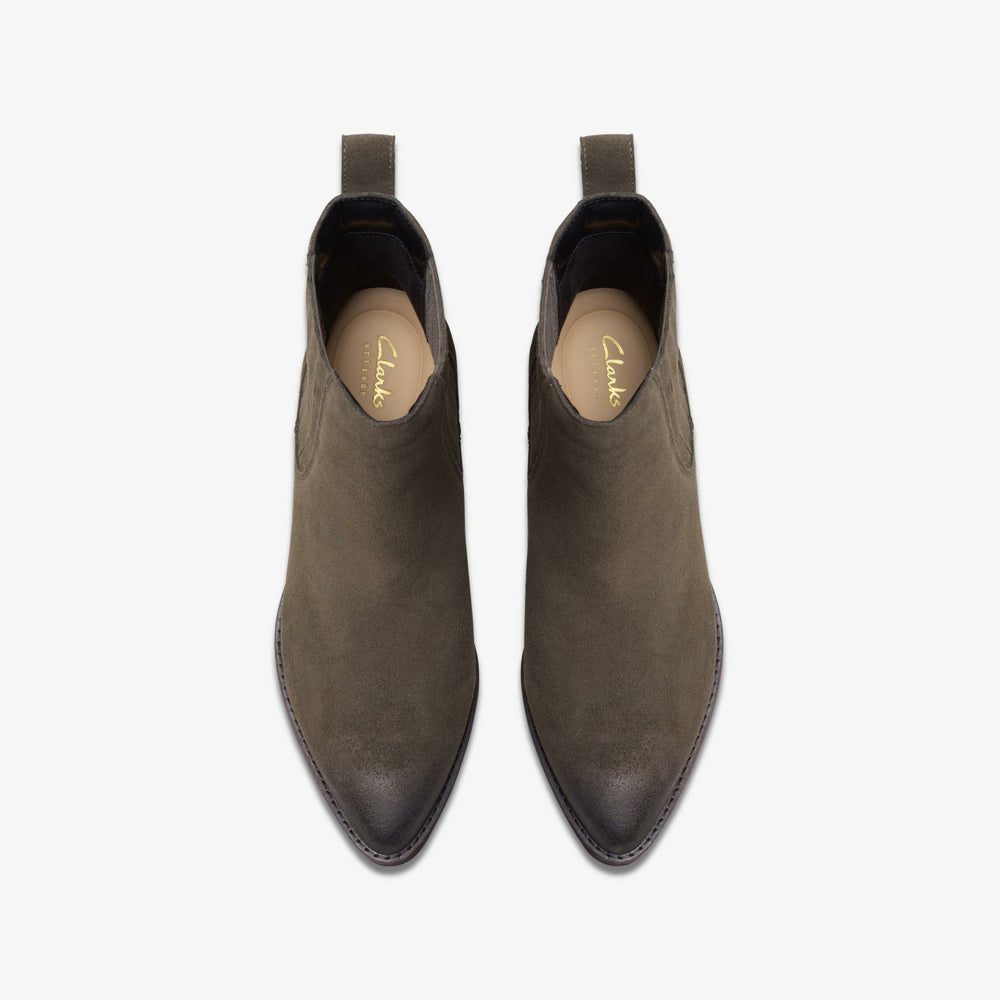 Morzine Top Ankle Boot Mole Grey Suede | Clarks Sale