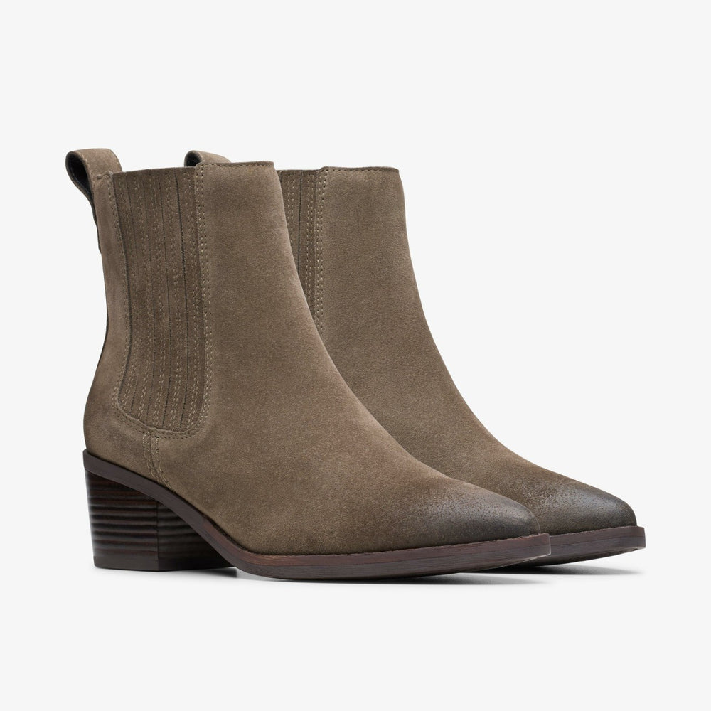 Morzine Top Ankle Boot Mole Grey Suede | Clarks Sale