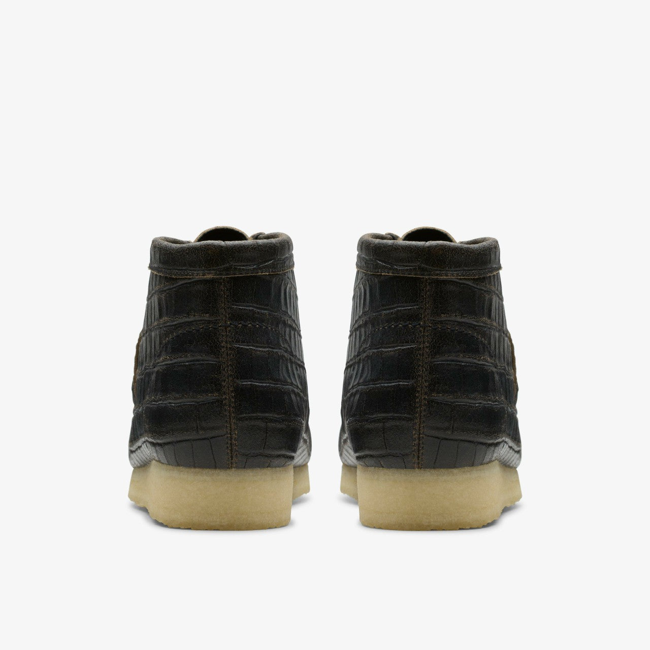 Wallabee Boot Black Crocodile Distress | Clarks Sale