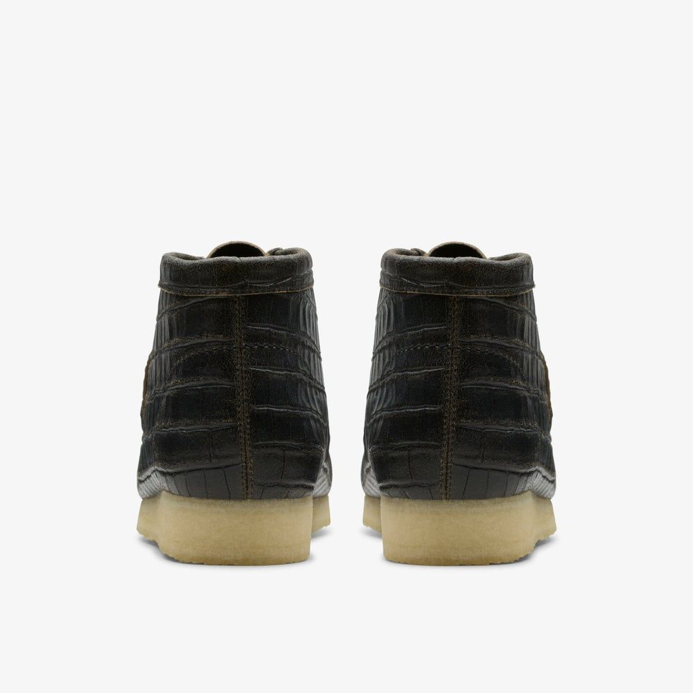 Wallabee Boot Black Crocodile Distress | Clarks Sale