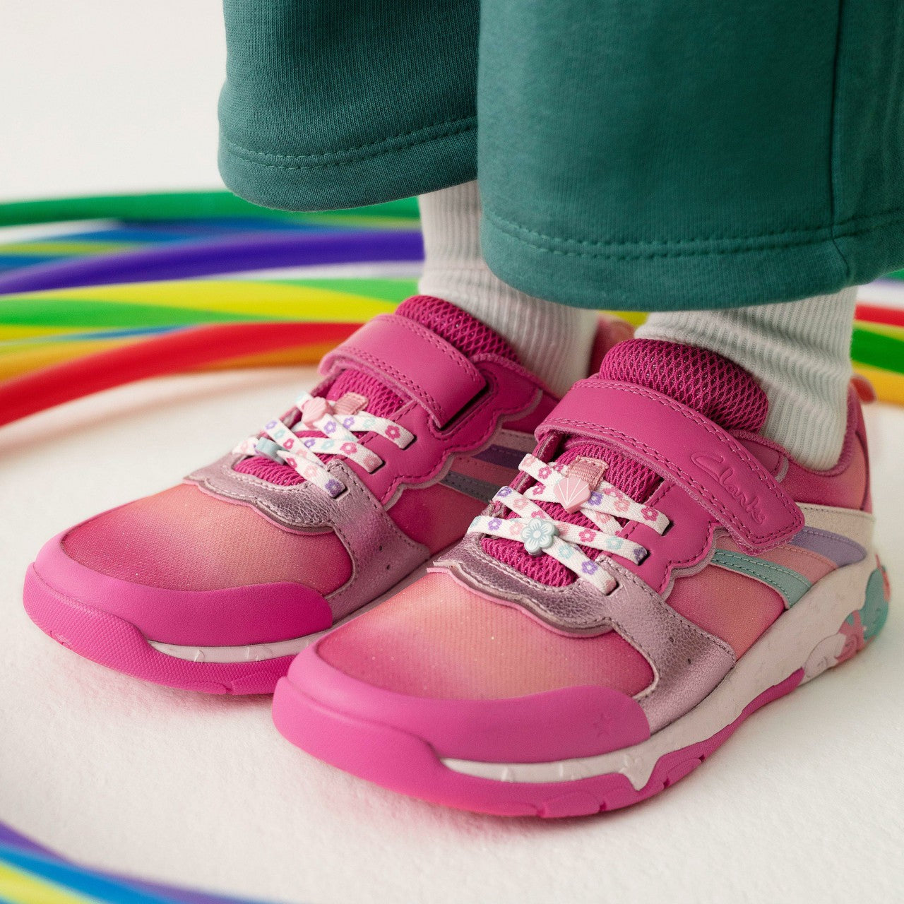 Tidal Star Kid Bright Pink Combination | Clarks Discount