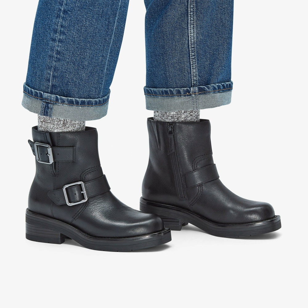 Rebelle Buckle Black Leather | Clarks