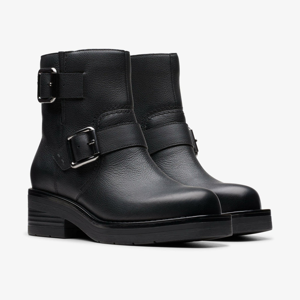 Rebelle Buckle Black Leather | Clarks