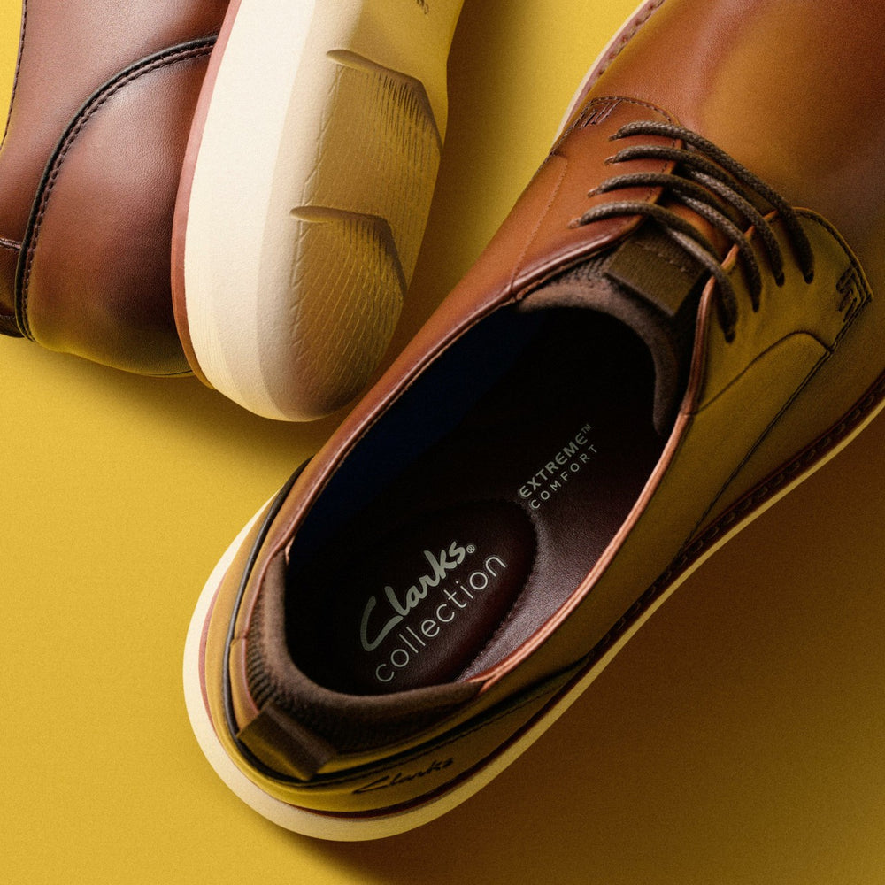 Brantin Plain Dark Tan Leather | Clarks For Sale