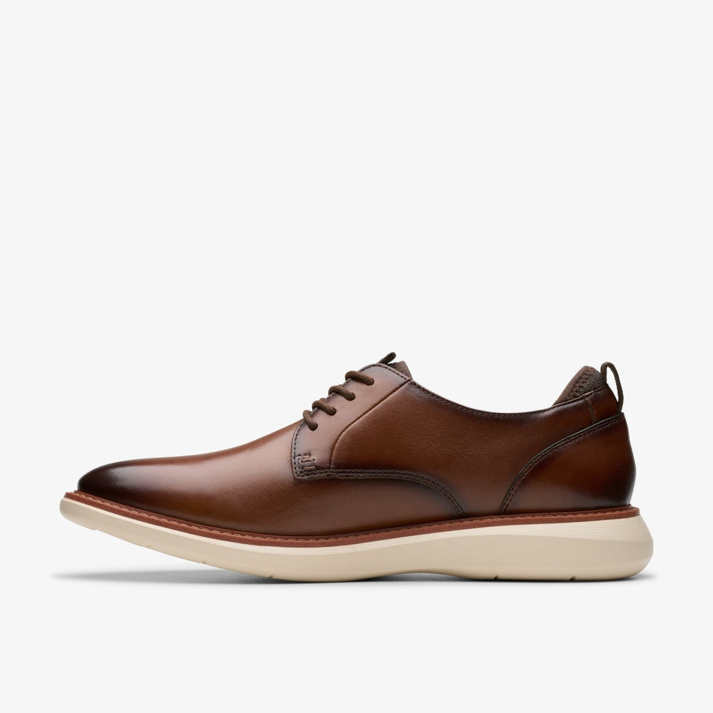 Brantin Plain Dark Tan Leather | Clarks For Sale