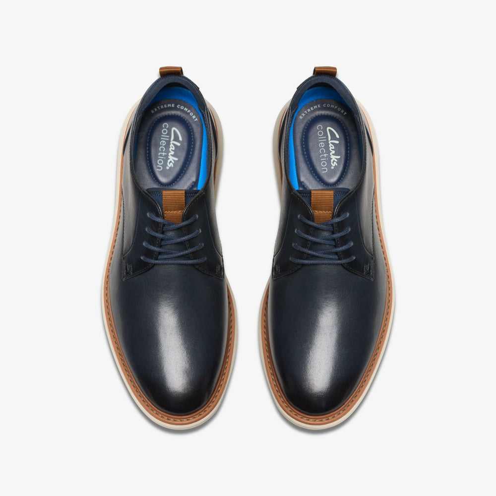 Brantin Plain Navy Leather | Clarks US