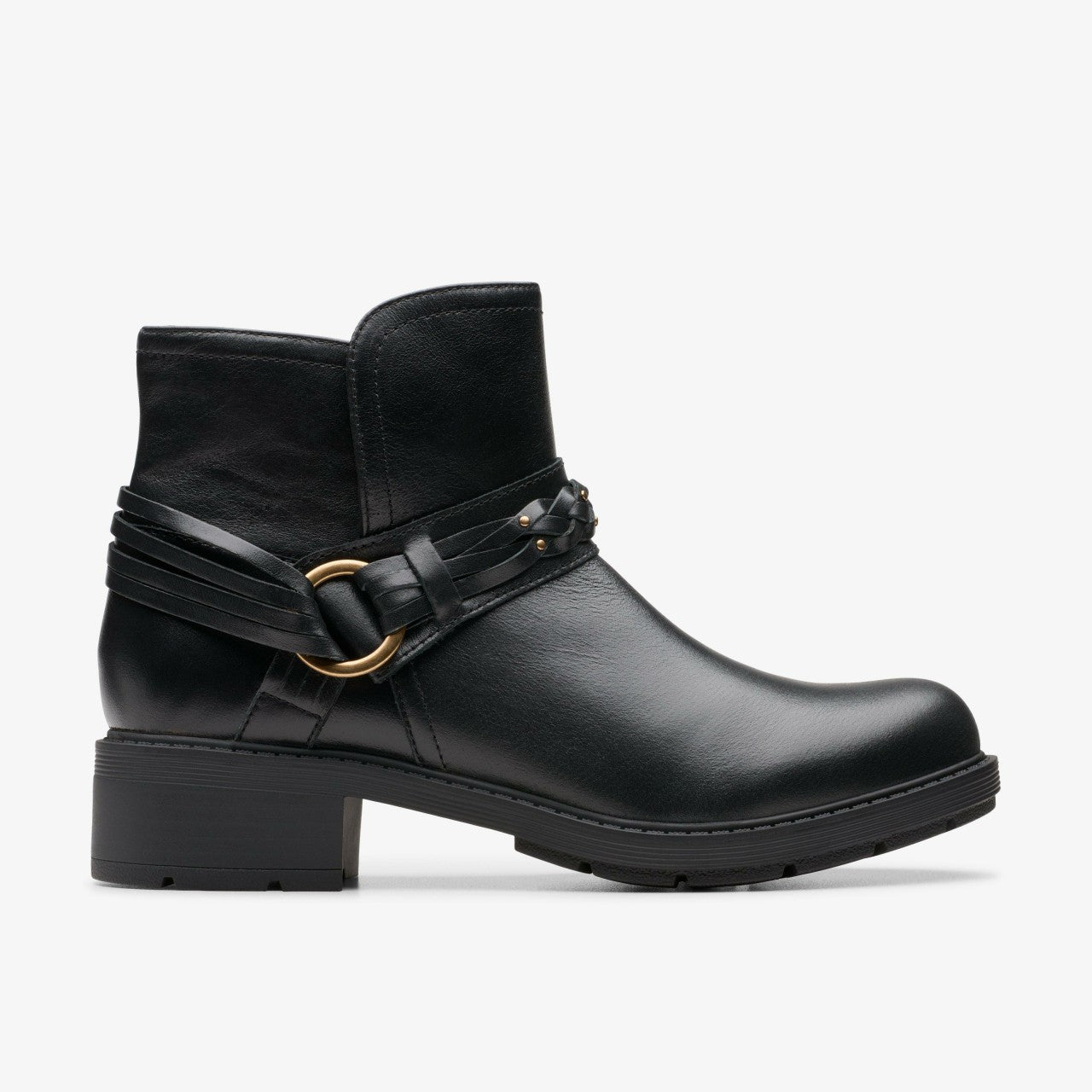 Hearth Kaylie Ankle Boot Black Leather | Clarks