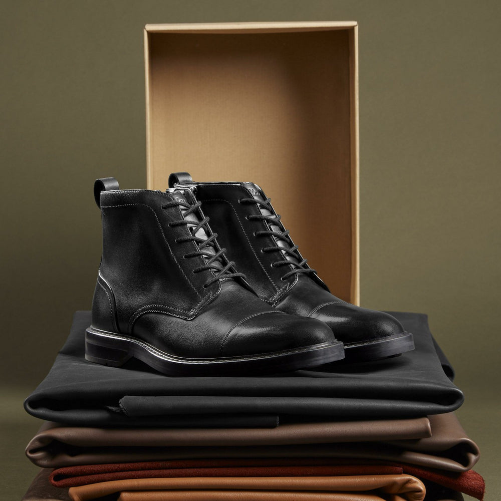 Aldwin Cap Black Leather | Clarks Sale