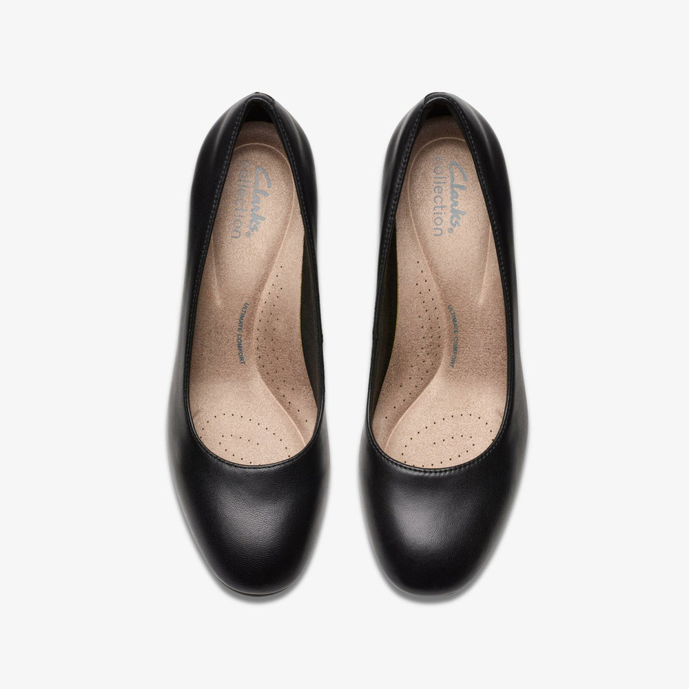 Olivette Pearl Black Leather | Clarks Onsale