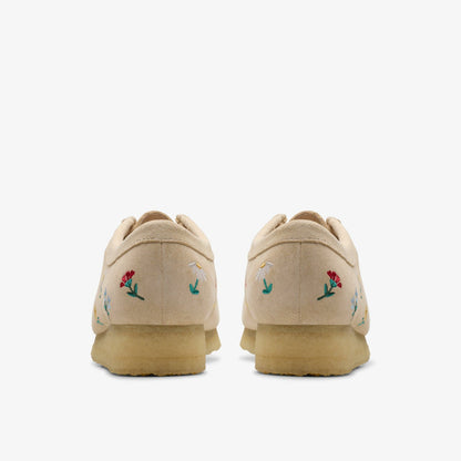 Wallabee Taupe Embroidery | Clarks For Sale