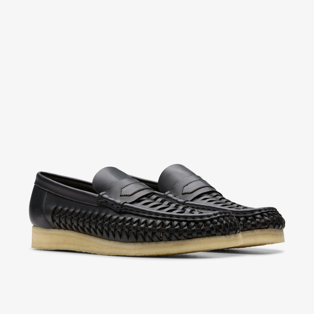 Wallabee Penny Weave Black Leather | Clarks For Sale