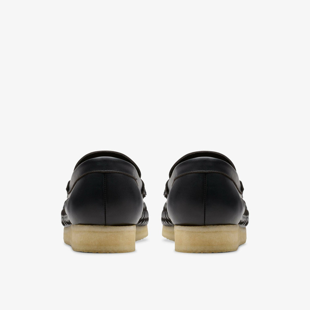 Wallabee Penny Weave Black Leather | Clarks For Sale