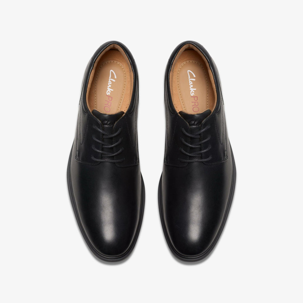 Eldredge Plain Black Leather | Clarks Discount