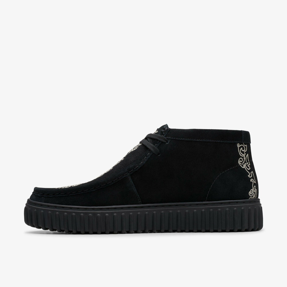 Torhill Woven Black Suede | Clarks Discount