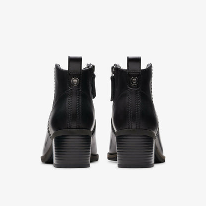 Morzine Sky Ankle Boot Black Leather | Clarks For Sale