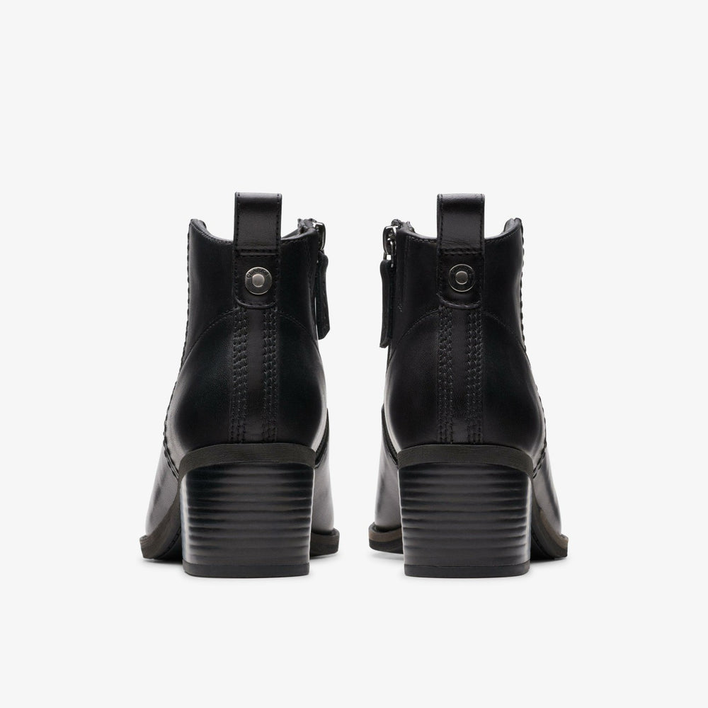 Morzine Sky Ankle Boot Black Leather | Clarks For Sale