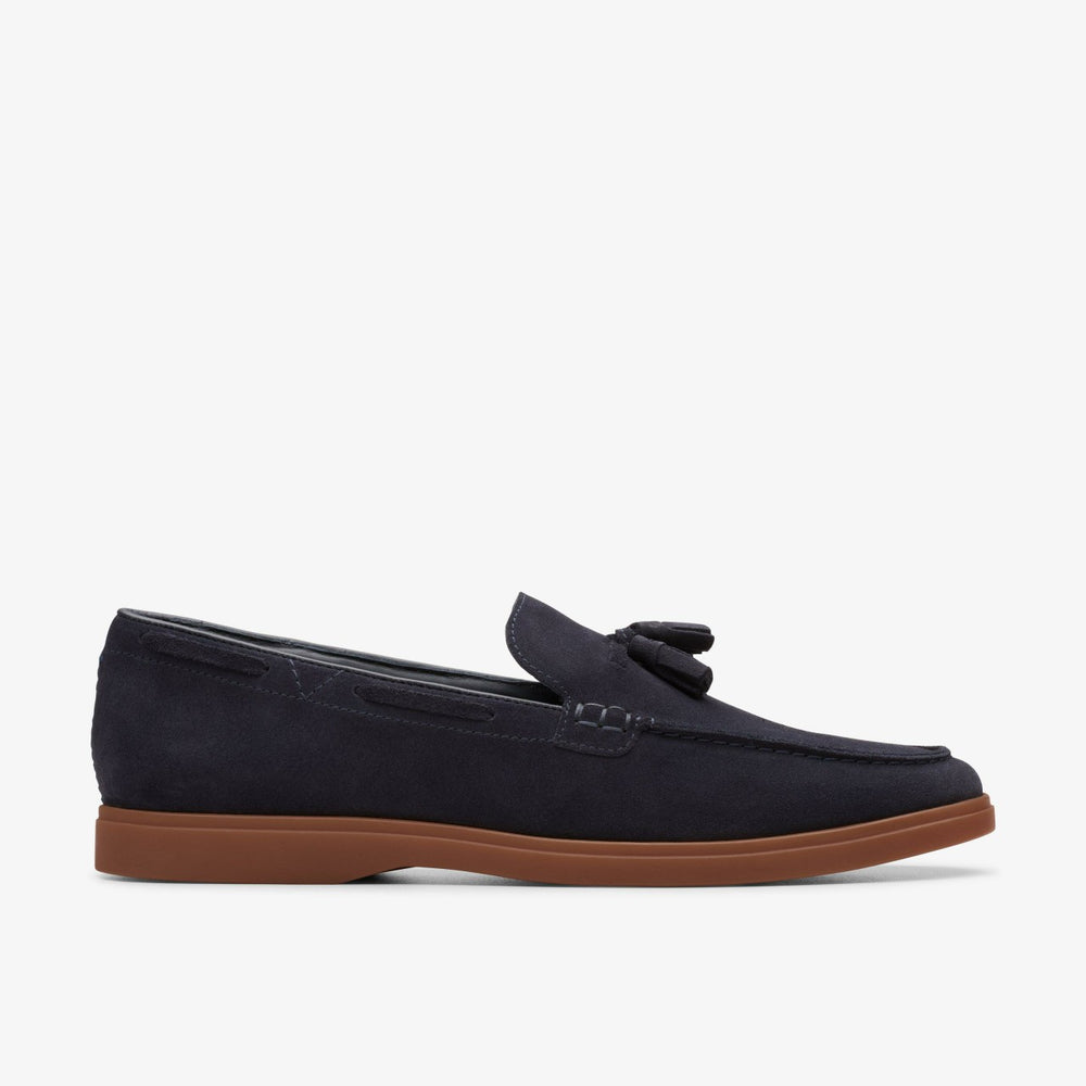 Torford Tassel Navy Suede | Clarks