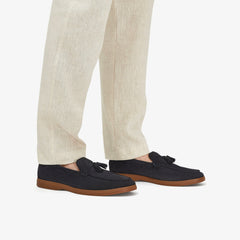 Torford Tassel Navy Suede | Clarks