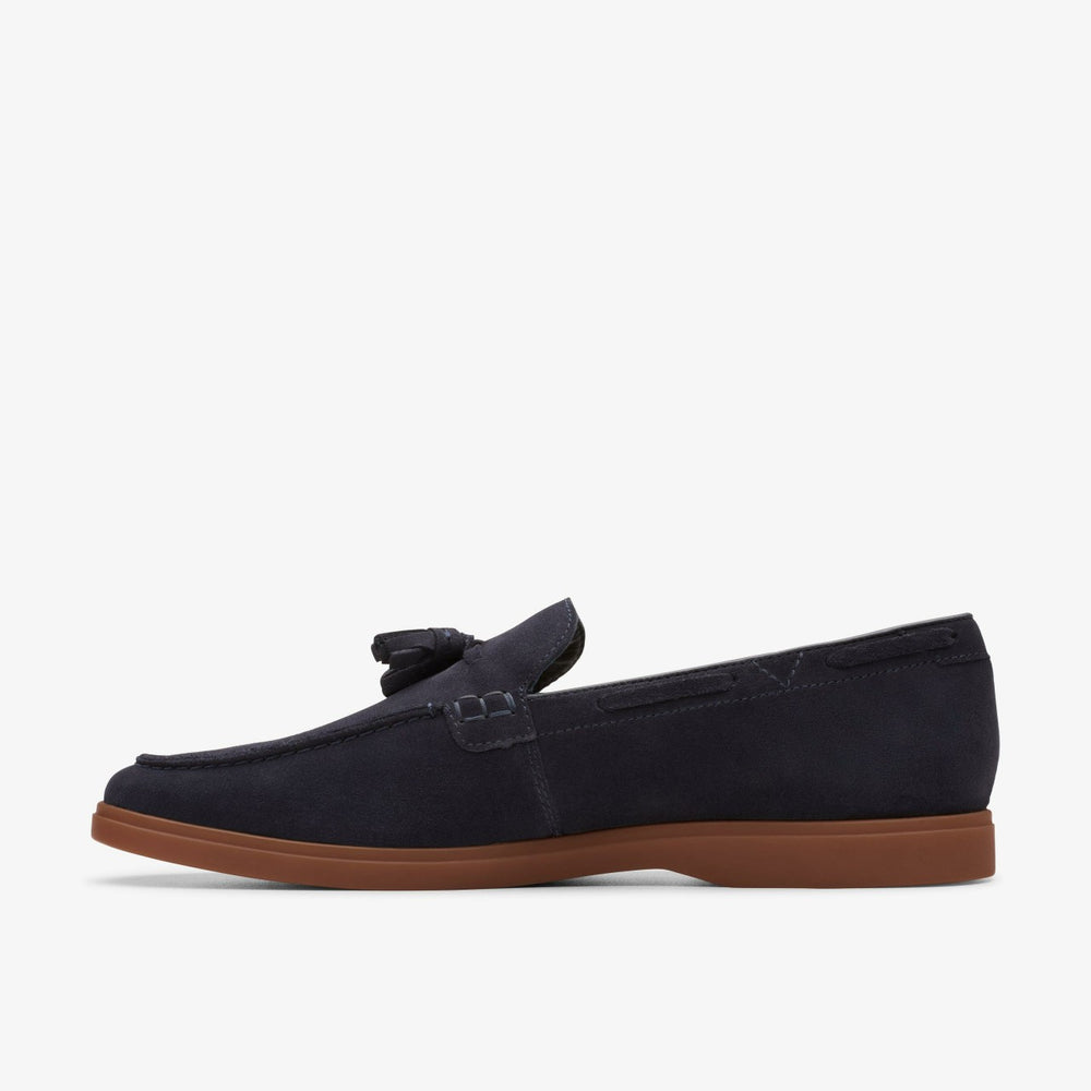 Torford Tassel Navy Suede | Clarks