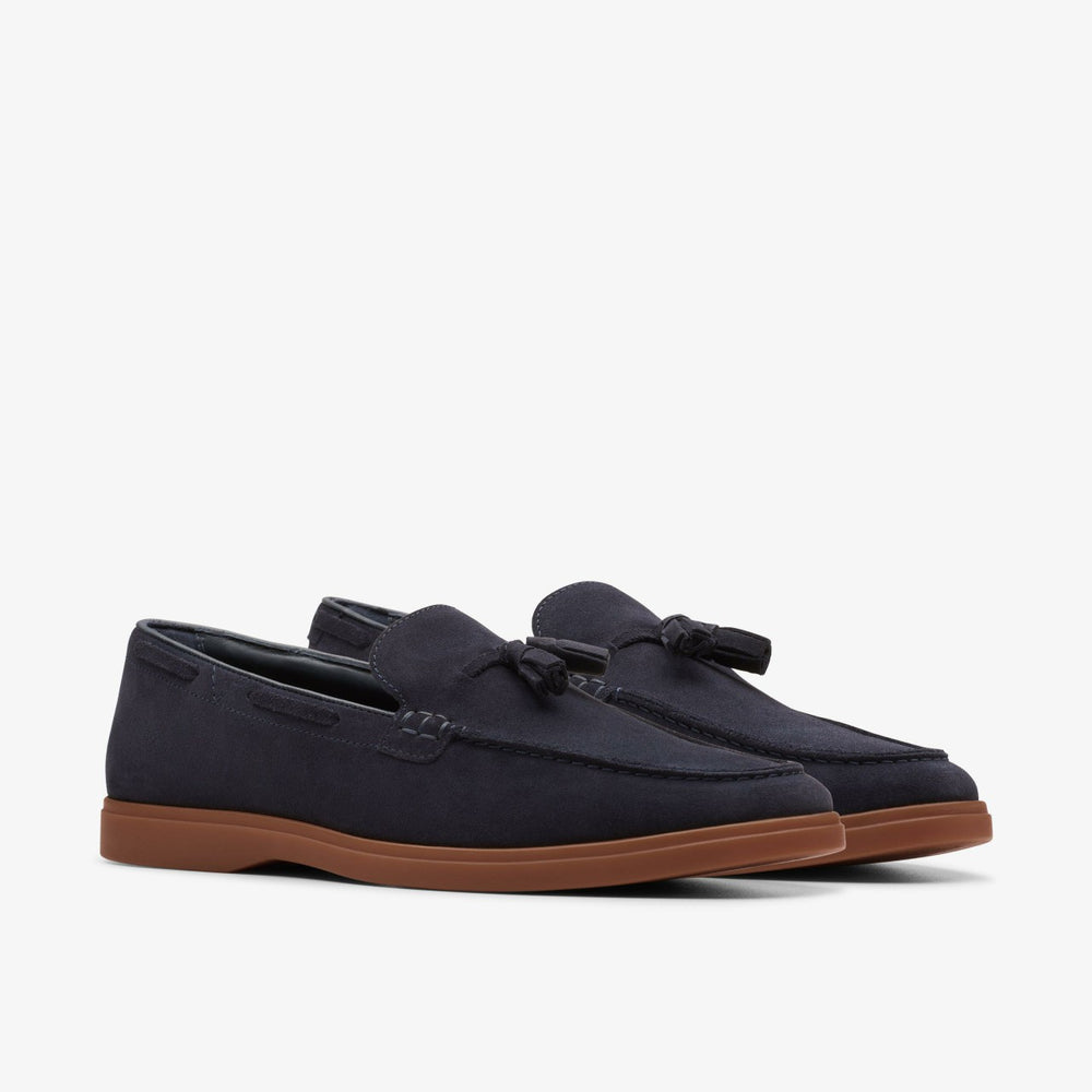 Torford Tassel Navy Suede | Clarks
