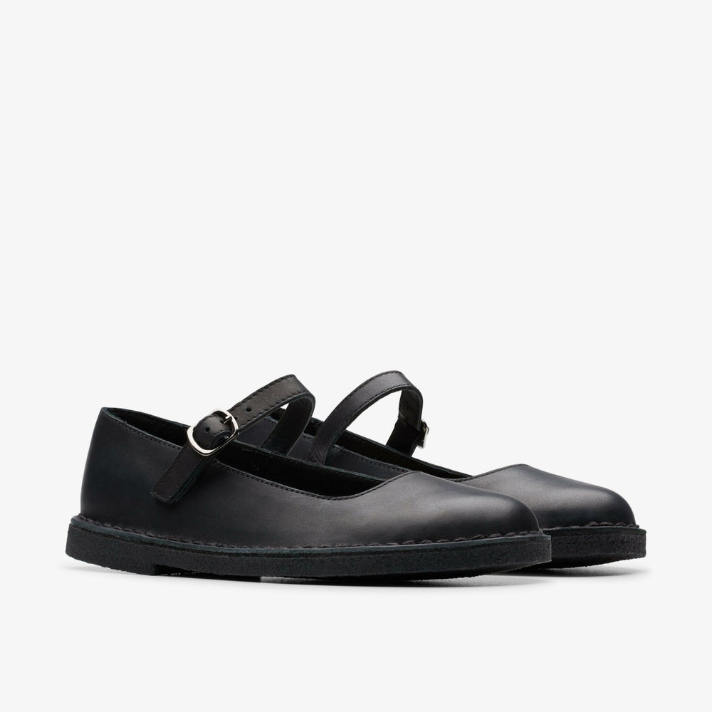 Desert Jane Black Leather | Clarks For Sale