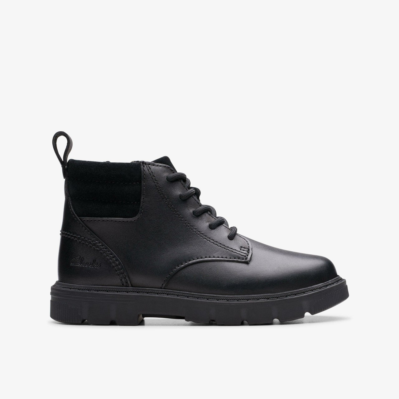 Lorcam Trail Kid Black Leather | Clarks Onsale