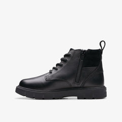 Lorcam Trail Kid Black Leather | Clarks Onsale
