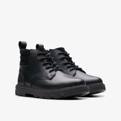 Lorcam Trail Kid Black Leather | Clarks Onsale