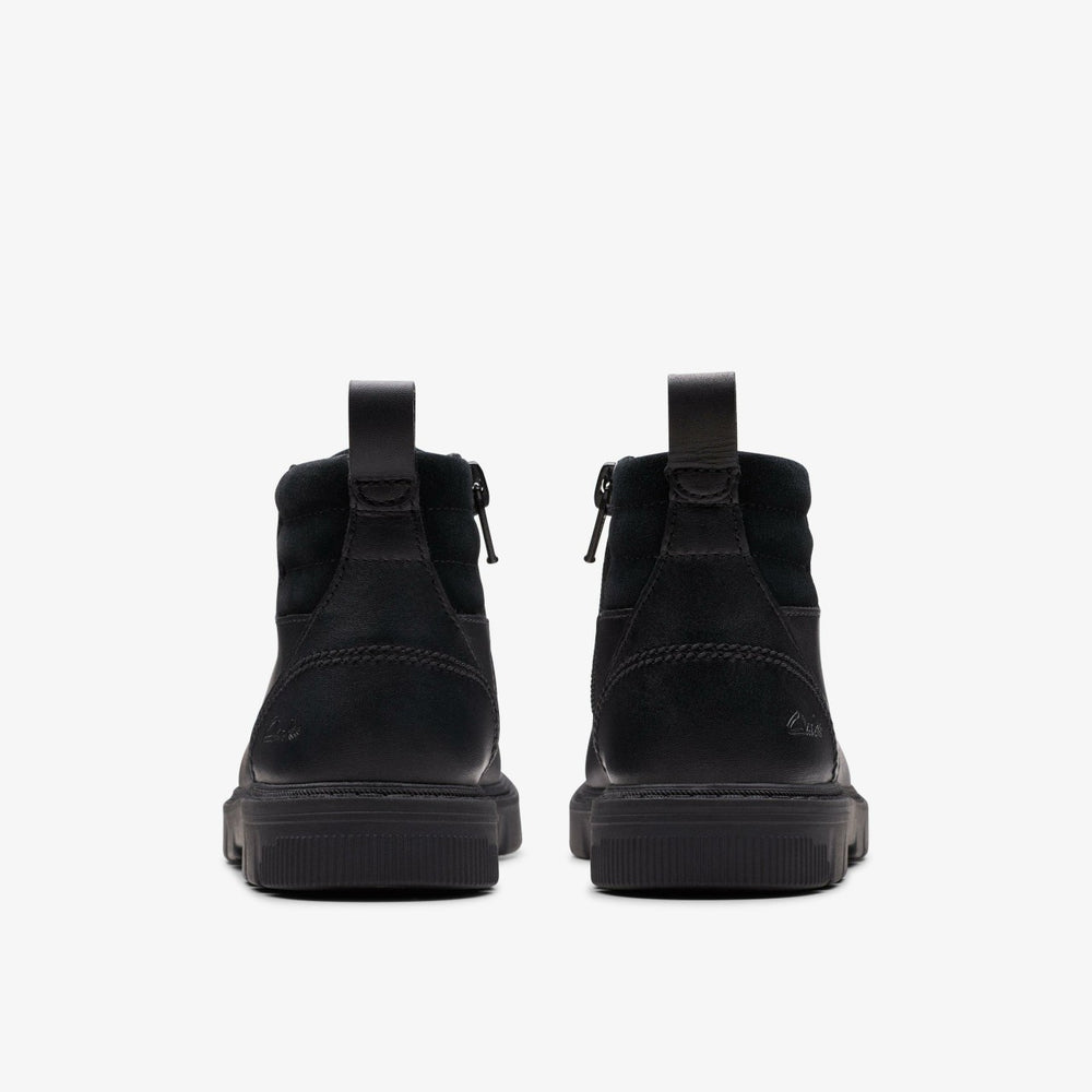 Lorcam Trail Kid Black Leather | Clarks Onsale