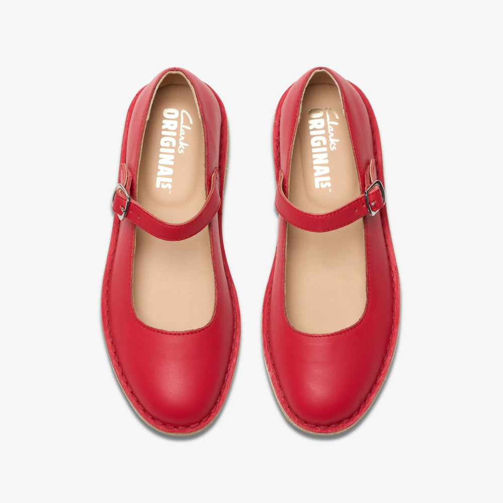 Desert Jane Red Leather | Clarks US