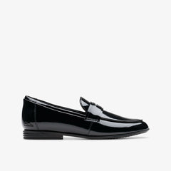 Finja Bright Older Black Patent | Clarks