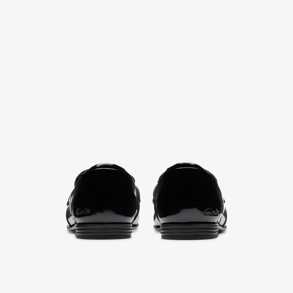 Finja Bright Older Black Patent | Clarks