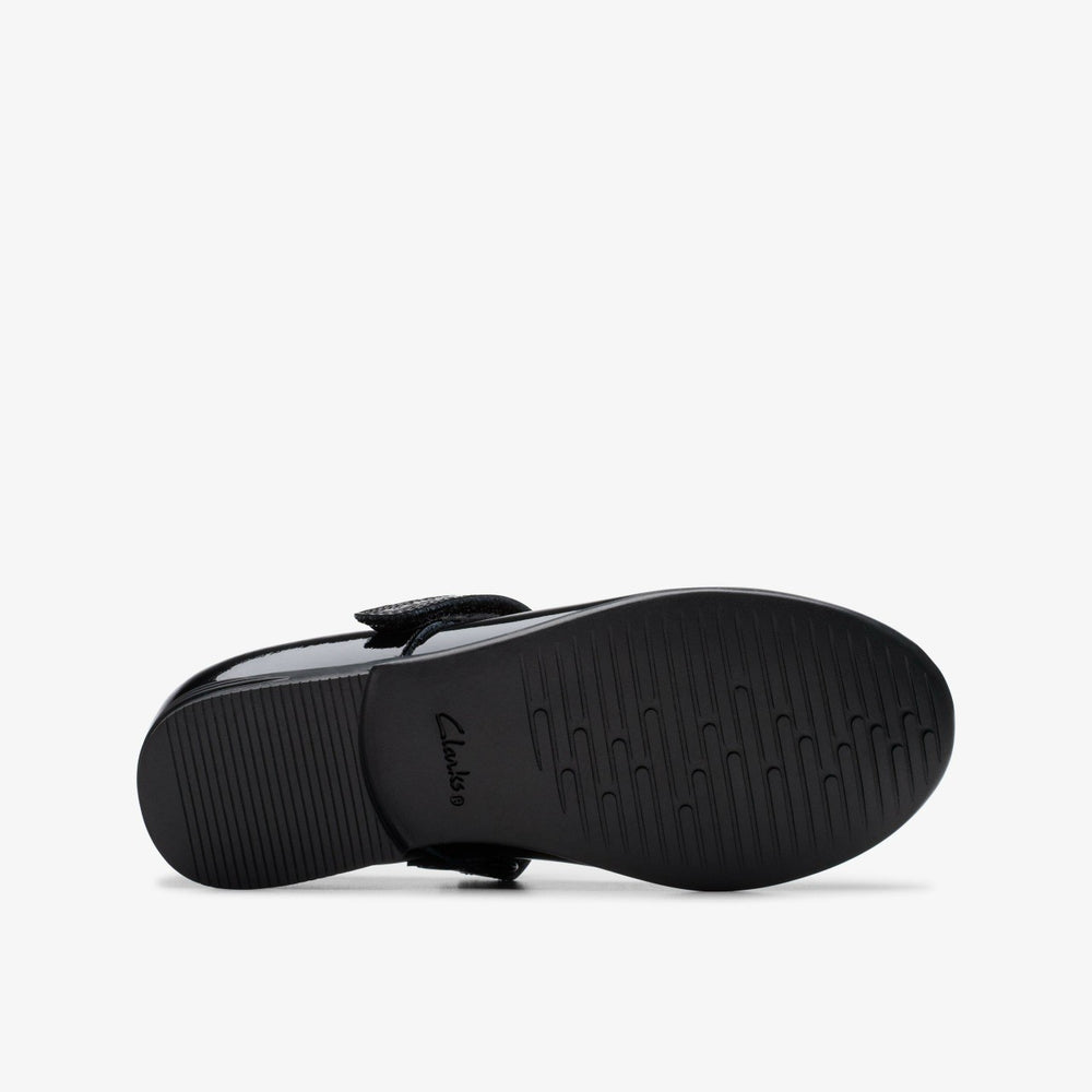 Finja Tap Kid Black Patent | Clarks Sale