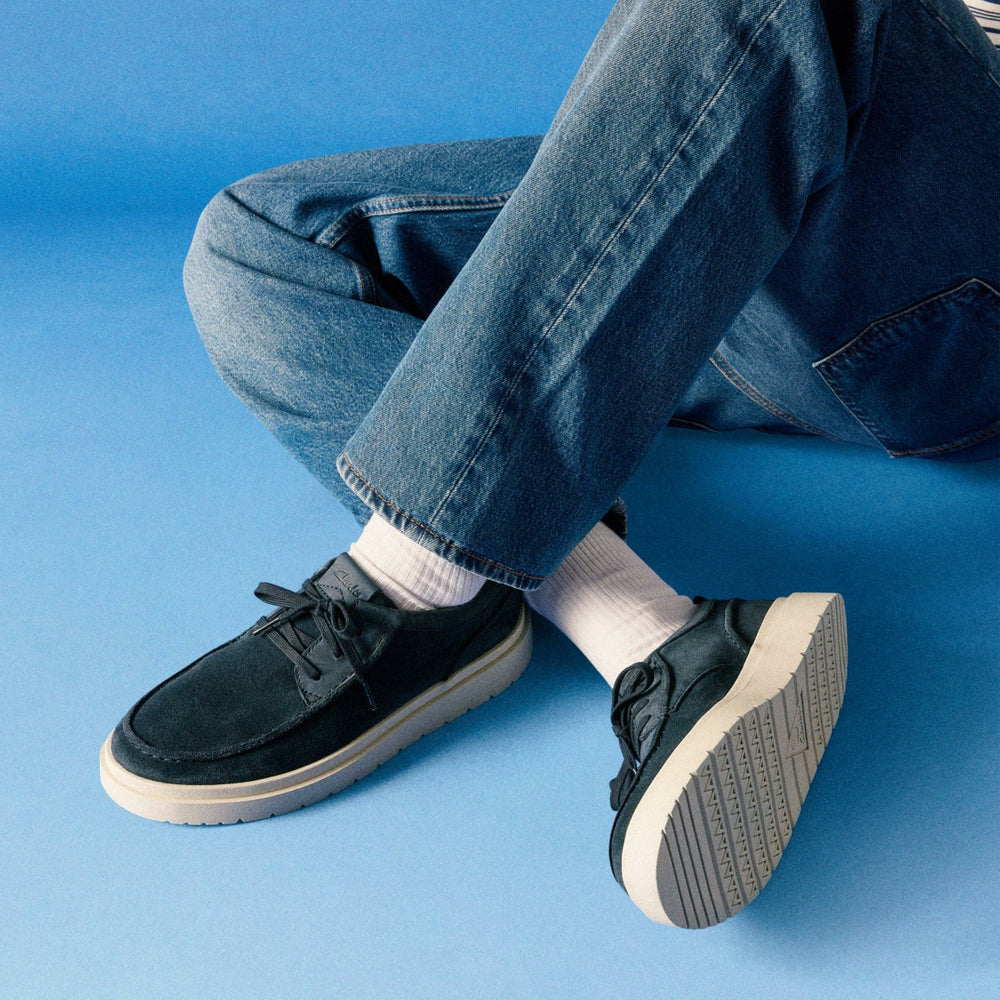 Polden Moc Navy Suede | Clarks Sale