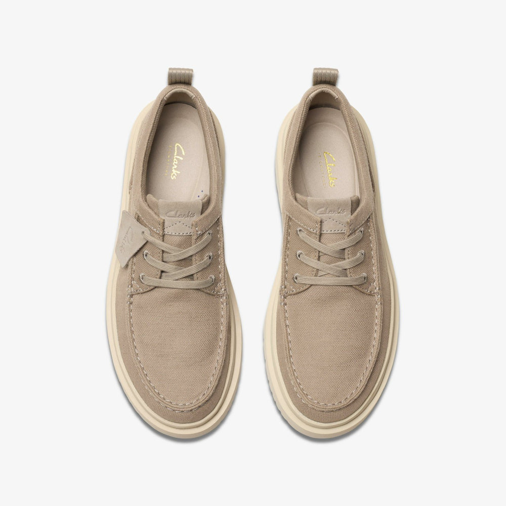 Polden Moc Grey Canvas | Clarks Discount