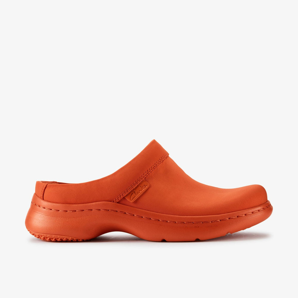 Martine Rose Clog 2 Womens Orange Textile | Clarks