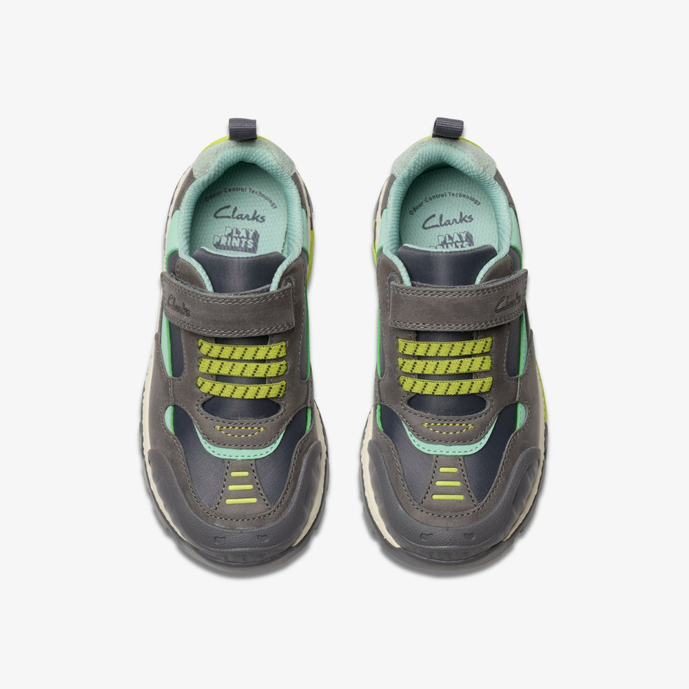 Steggy 2 Park Kid Grey/Green | Clarks Onsale