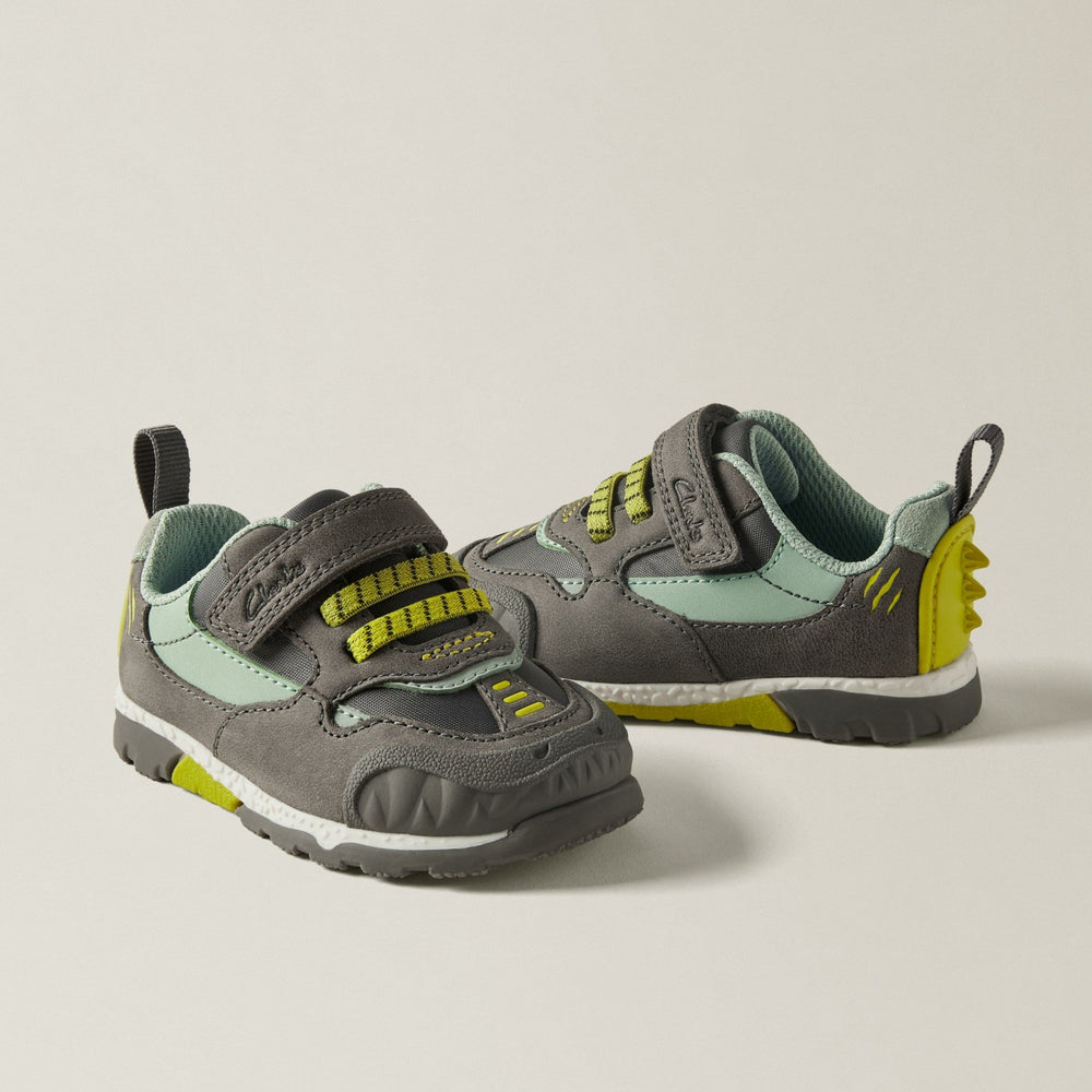 Steggy 2 Park Toddler Grey/Green | Clarks Sale