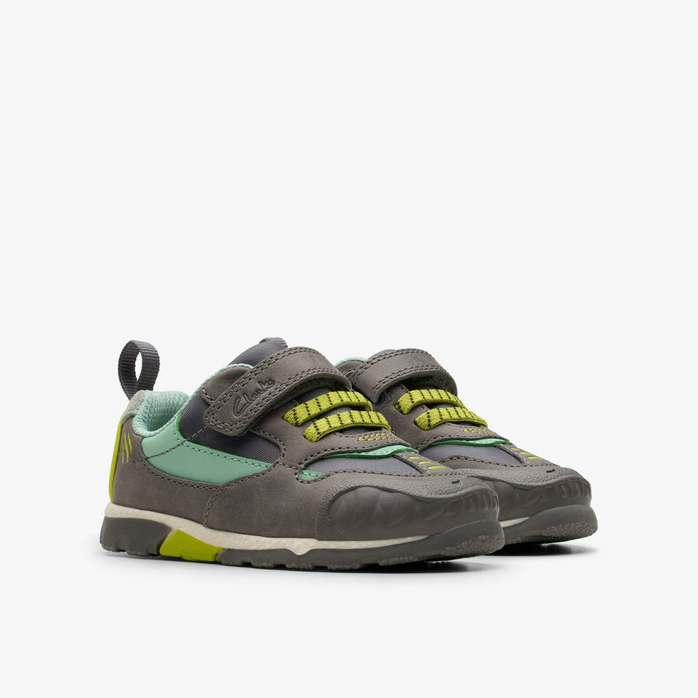 Steggy 2 Park Toddler Grey/Green | Clarks Sale